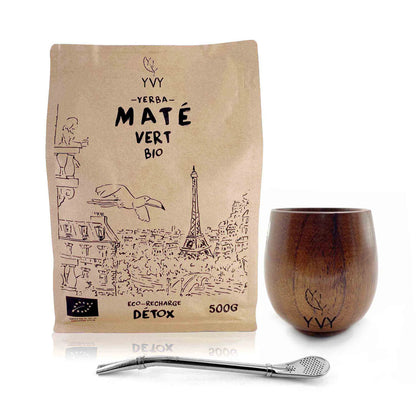 Yerba mate start kit - matekop, bombilla og 500g yerba mate